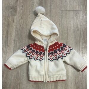 HANNA ANDERSSON YULETIDE FAIRISLE ZIP GNOME SWEATER JACKET ‎ 60 3-6M MSRP$72